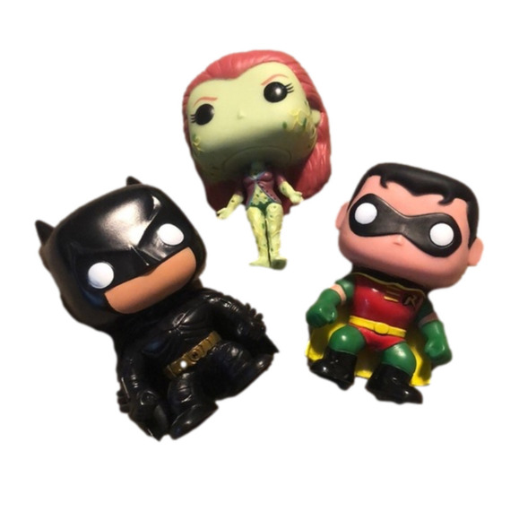 𝅺funko Pop Batman + Poison Ivy Dark Knight Rises Robin - Batman Animated Series - Picture 1 of 3